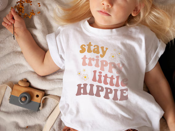 Stay Trippy Little Hippie Shirt, Retro Birthday Shirt, Boho Birthday Tee, Infant Toddler Girls Bo... | Etsy (US)