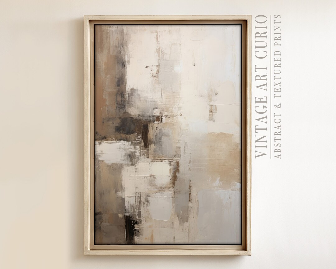 Farmhouse Wabi-sabi Textured Painting | Rustic Abstract PRINTABLE Digital Art Download in Warm Be... | Etsy (US)