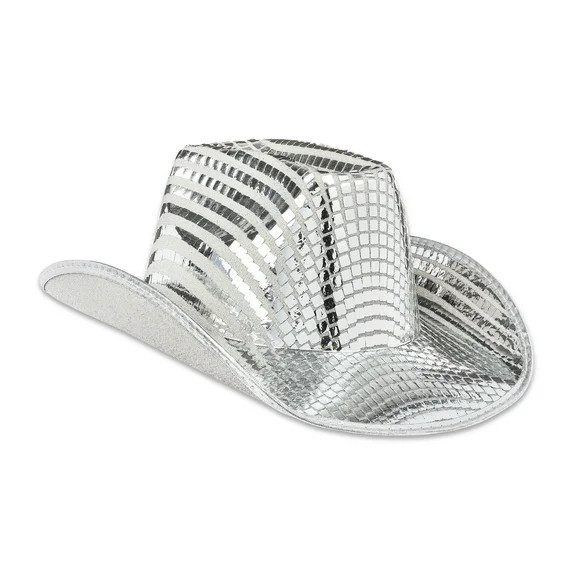 Silver Disco Cowboy Hat, for Adults, One Size Fits Most, by Way To Celebrate | Walmart (US)