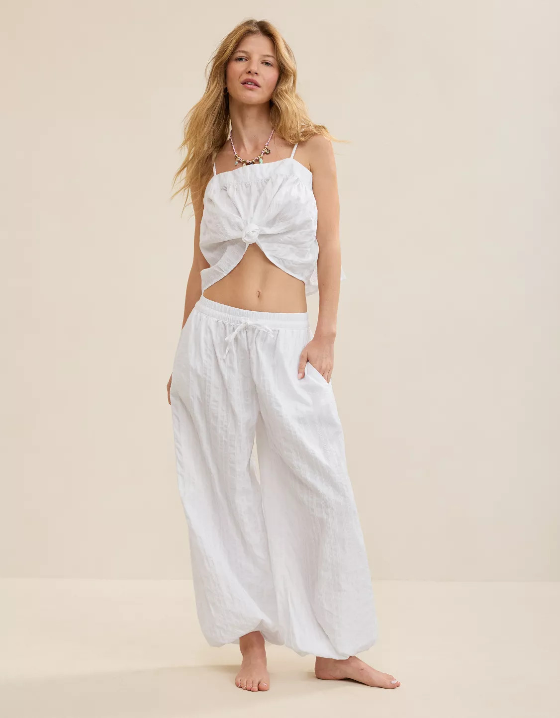 Aerie Seersucker Balloon Pant | Aerie