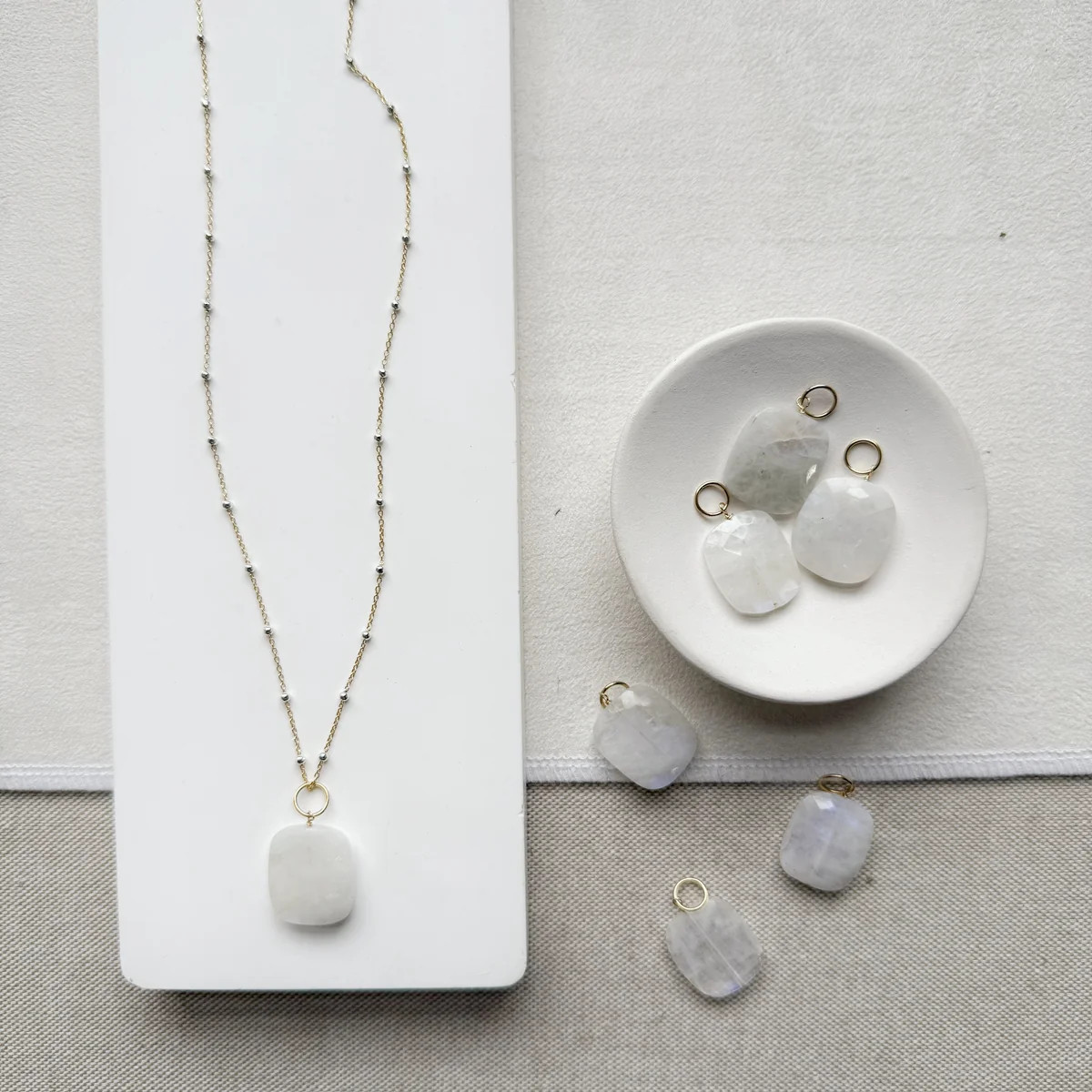 Optic White Moonstone Bijou Charm | Sarah Cornwell Jewelry