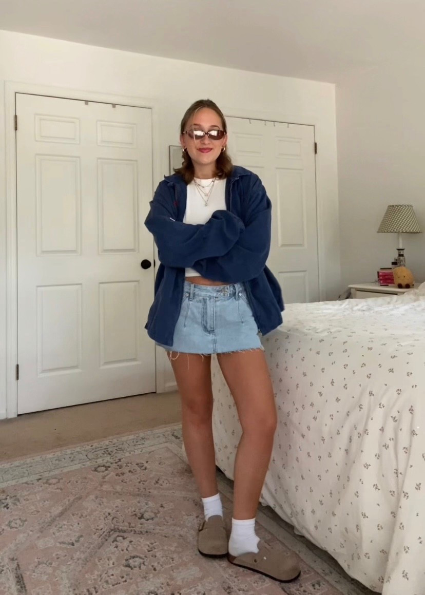 jacket is thrifted polo ralph lauren (many available on poshmark & mercari) 