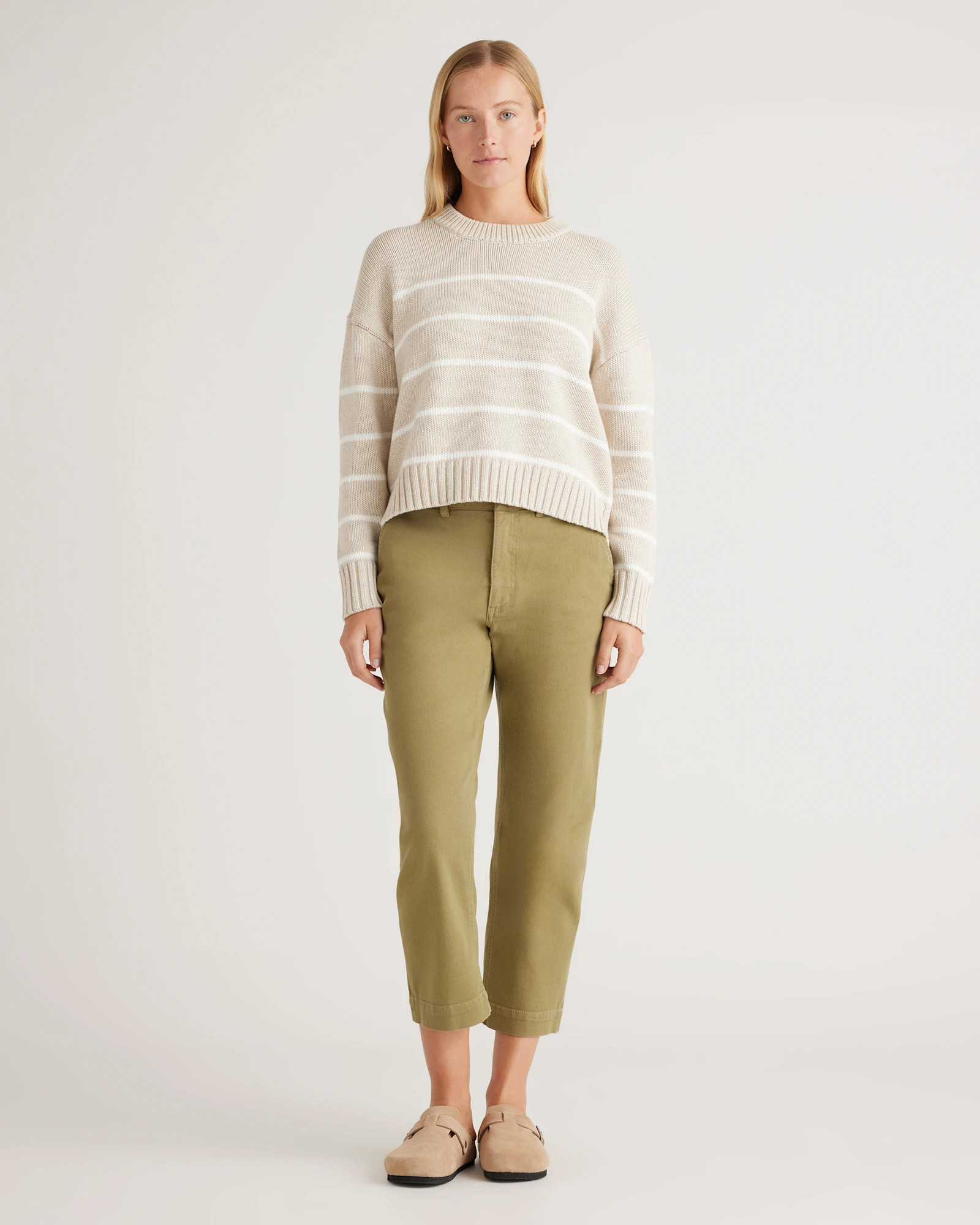 100% Organic Cotton Striped Crew Sweater | Quince