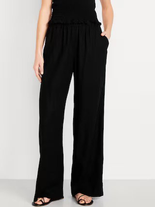 High-Waisted Linen-Blend Wide-Leg Pants | Old Navy (US)