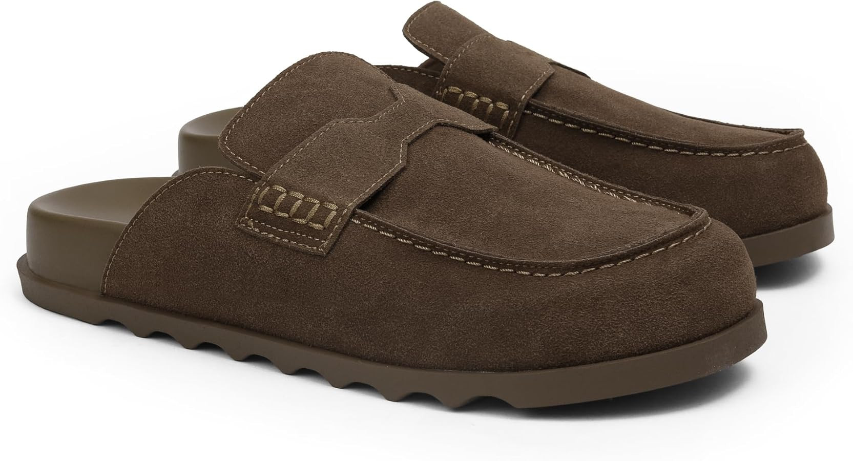 iiimmu Women's Suede Mule Loafers Backless Slip On Flats Casual Round Toe Comfort Slides | Amazon (US)