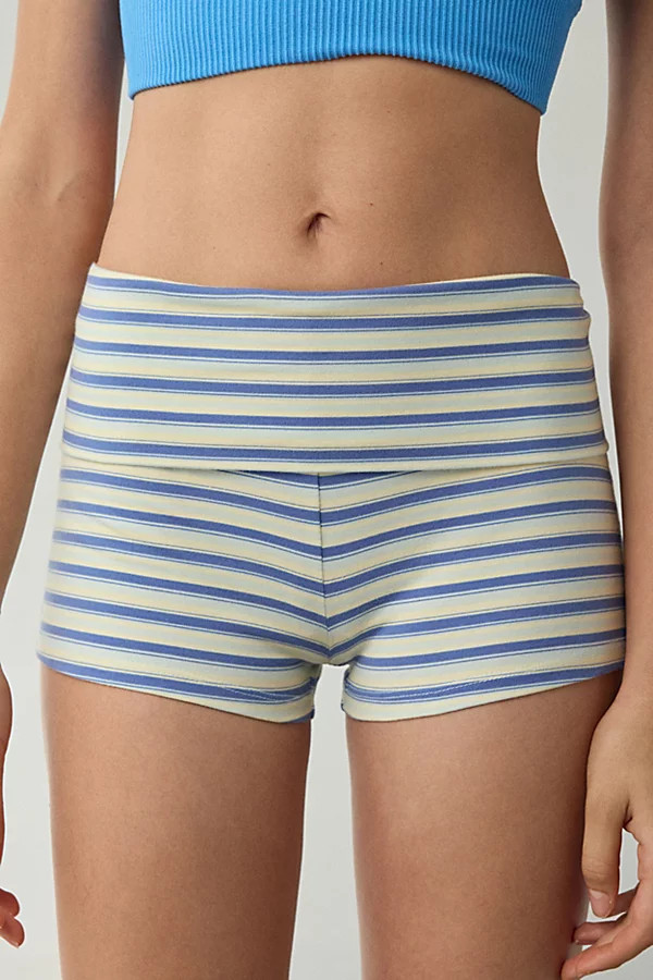 Out From Under Bec Foldover Short in Blue, Women's at Urban Outfitters | Urban Outfitters (US and RoW)