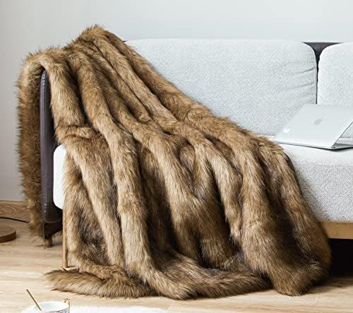 MOONLINE Luxurious Faux Fur Throw Blanket, Shaggy & Fluffy Throw Rug, Ultra Soft with Long Pile &... | Amazon (US)