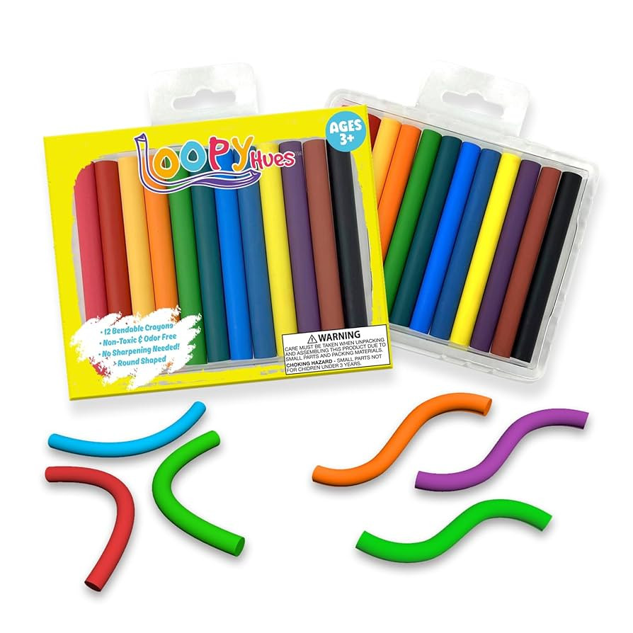Bendable Crayons For Kids, Arts & Crafts, School Supplies, 3D Letter & Number Crayons, No Sharpen... | Amazon (US)