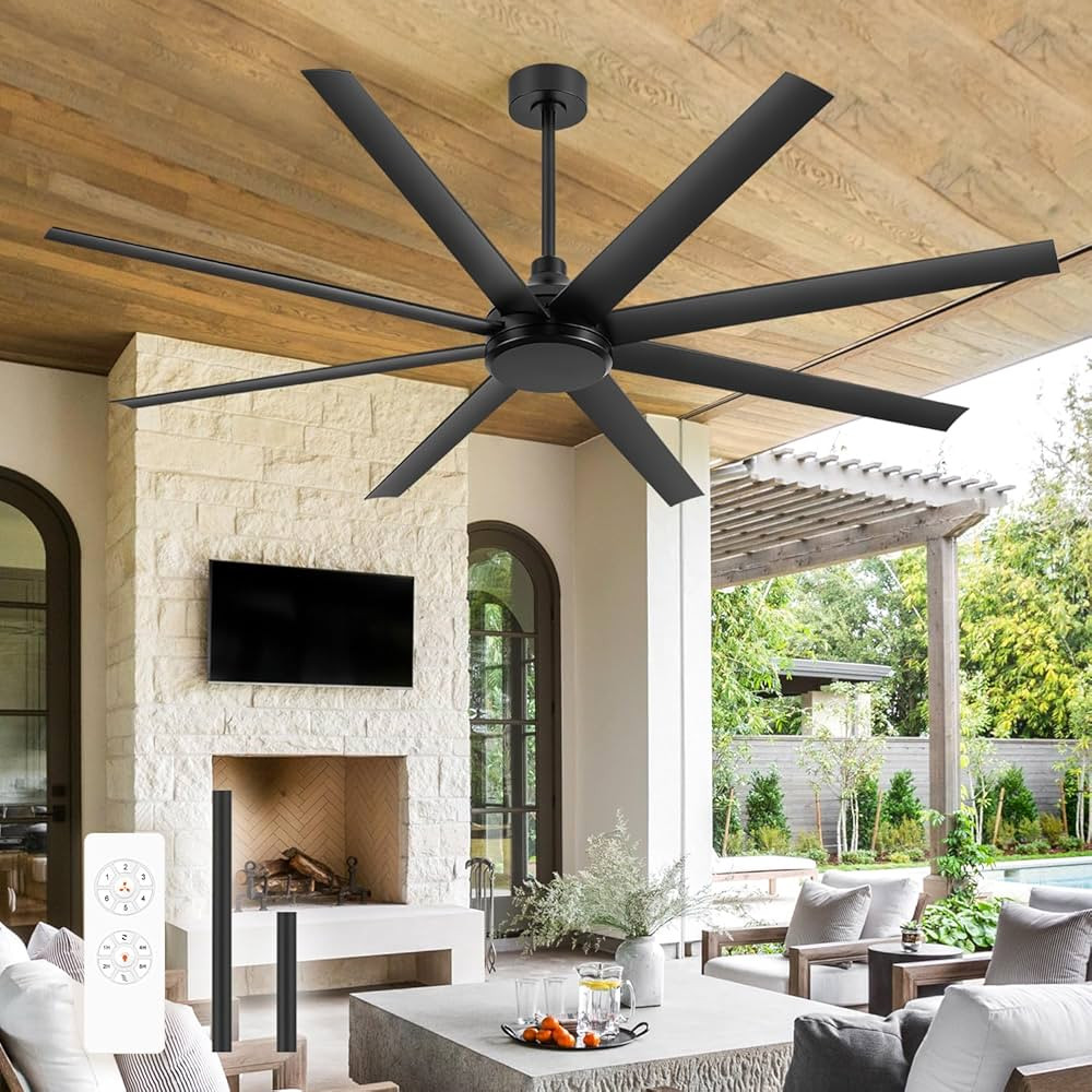 72 inch Ceiling Fans without Light Remote Control, 8 Reversible Blade, Quiet DC Motor, Timer Func... | Amazon (US)