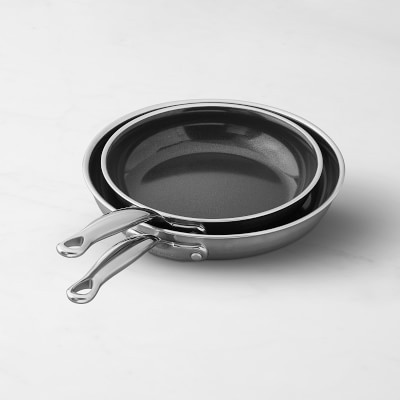 GreenPan™ Premiere Stainless-Steel Ceramic Nonstick Fry Pan Set | Williams Sonoma | Williams-Sonoma