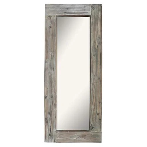 Barnyard Designs Long Decorative Wall Mirror, Rustic Distressed Unfinished Wood Frame, Vertical a... | Walmart (US)