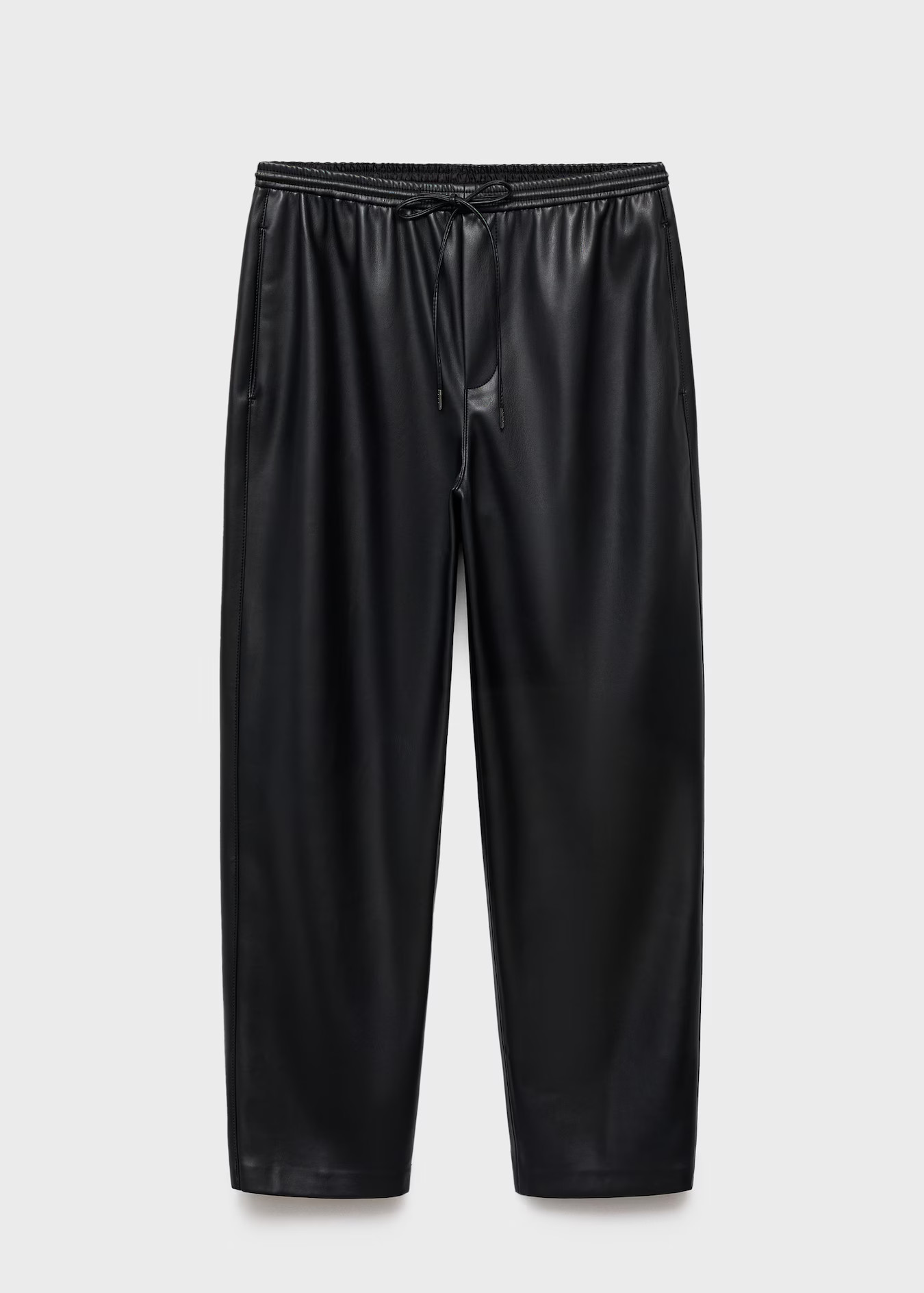 Faux-leather trousers with elastic waist | MANGO (UK)