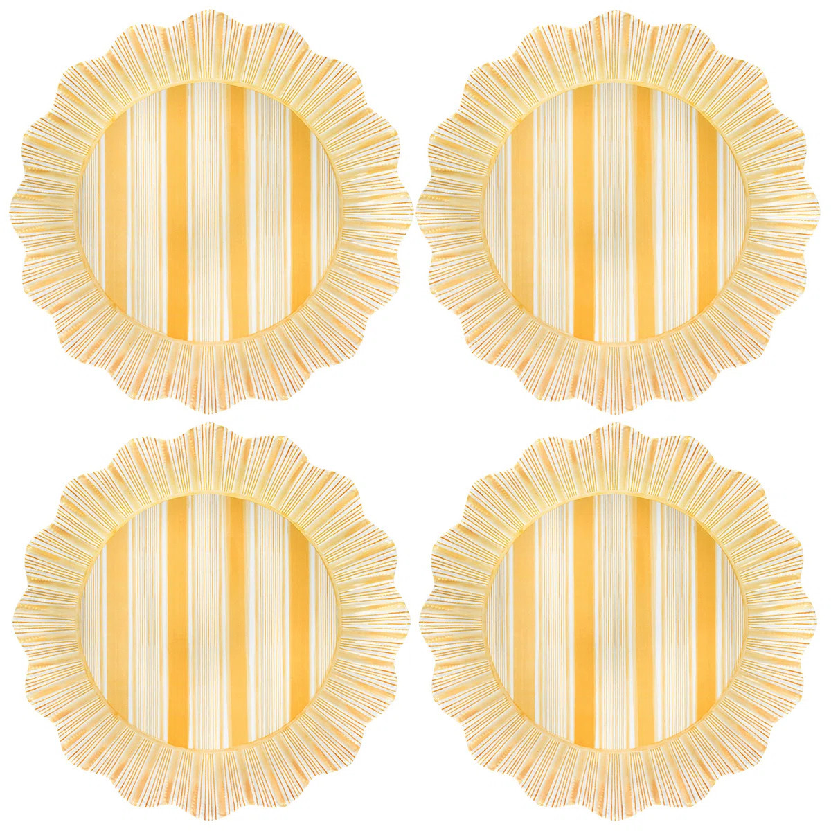Cabana Stripe Melamine Dinner Plate Set/4 (Set of 4) | Wayfair North America