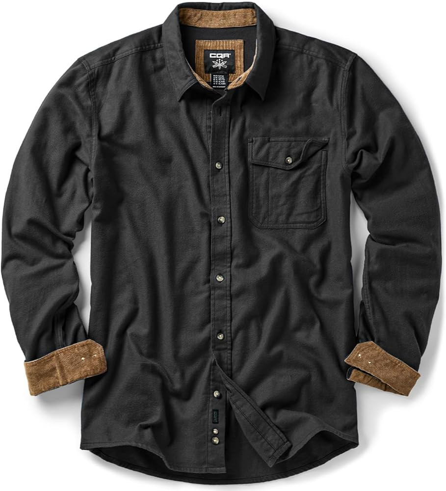 CQR Men's 100% All Cotton Button Down Flannel Shirts, Long Sleeve Brushed Warm Soft Casual Outdoo... | Amazon (US)