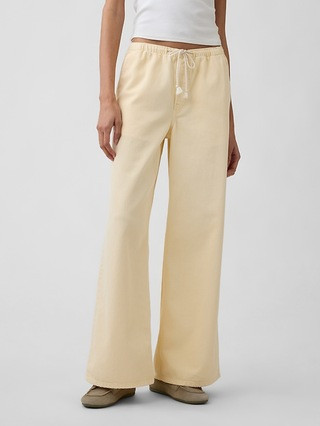 Mid Rise Soft Pull-On Wide-Leg Jeans | Gap Factory