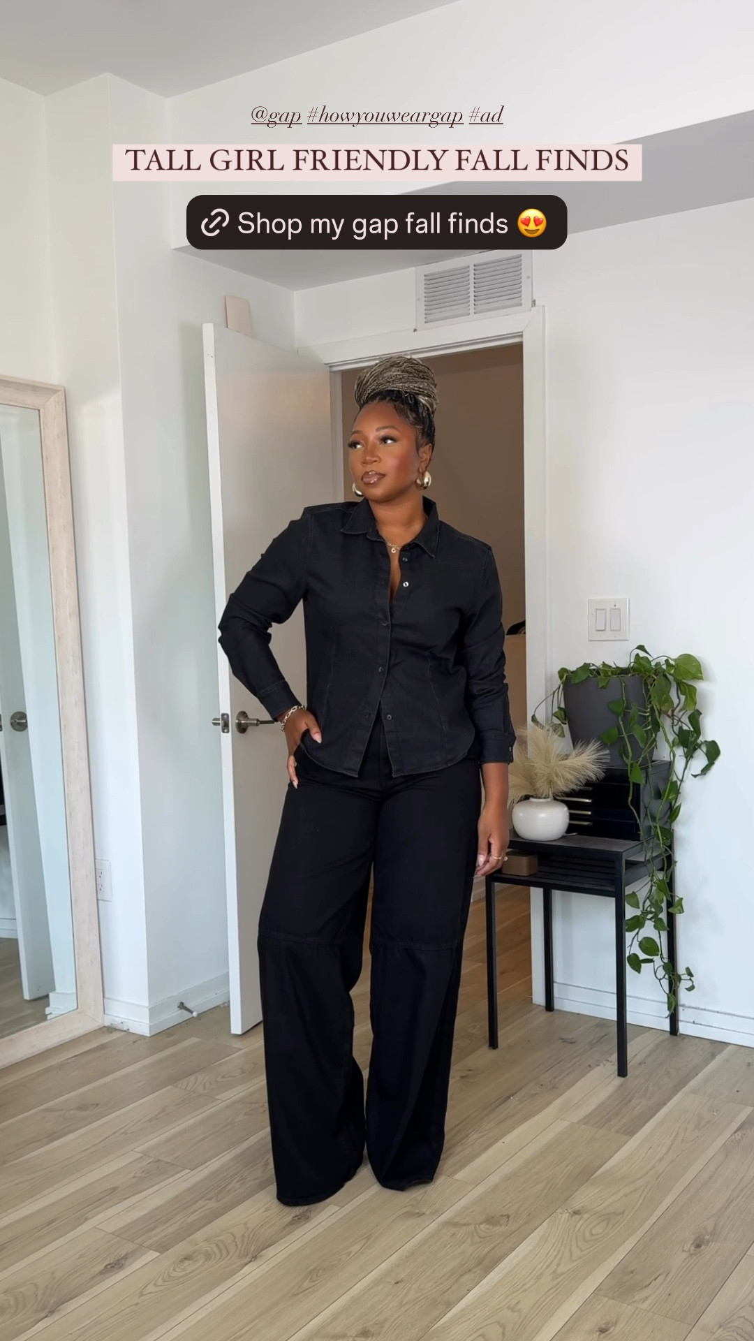 You can NEVER go wrong with all black in the fall!! I love this denim top and jeans!! 

I am 5’9 • 200 lbs wearing a large tall in the top and 31 TALL (35 inseam!!) in the jeans 

@gap #howyouweargap #ad 

#LTKstyletip #LTKfindsunder100 #LTKmidsize