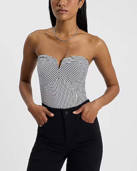 Striped Sweetheart Corset Tube Top | Express