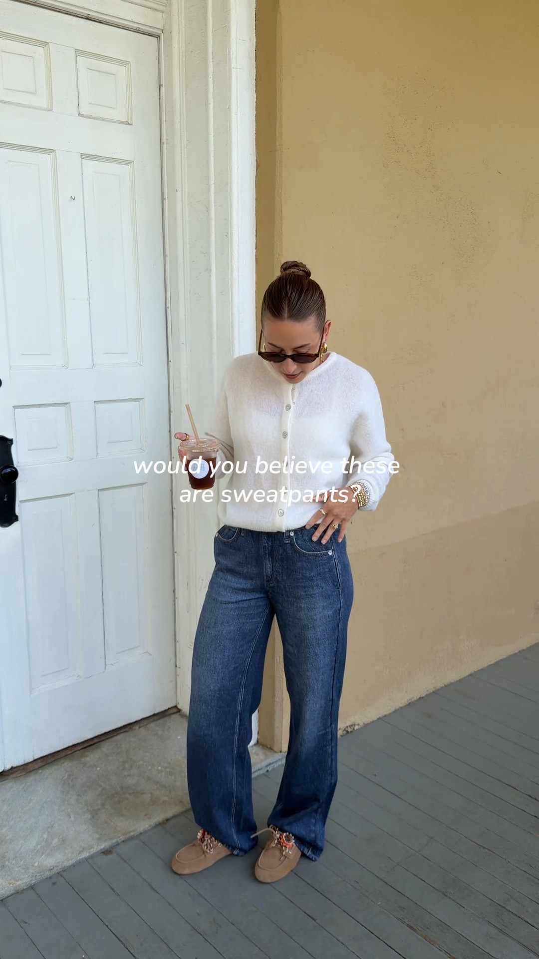 4/24/26 Sweatpant Jeans Outfit (So Comfortable) Finally tried the Rag & Bone sweatpant jeans and they fully live up to the hype 🤍 wearing an XS—they’re unbelievably comfortable but still look so put together. Paired them with a simple sweater and my go-to boat shoe slides for an easy, everyday outfit. Everything is linked here ✨

#LTKootd