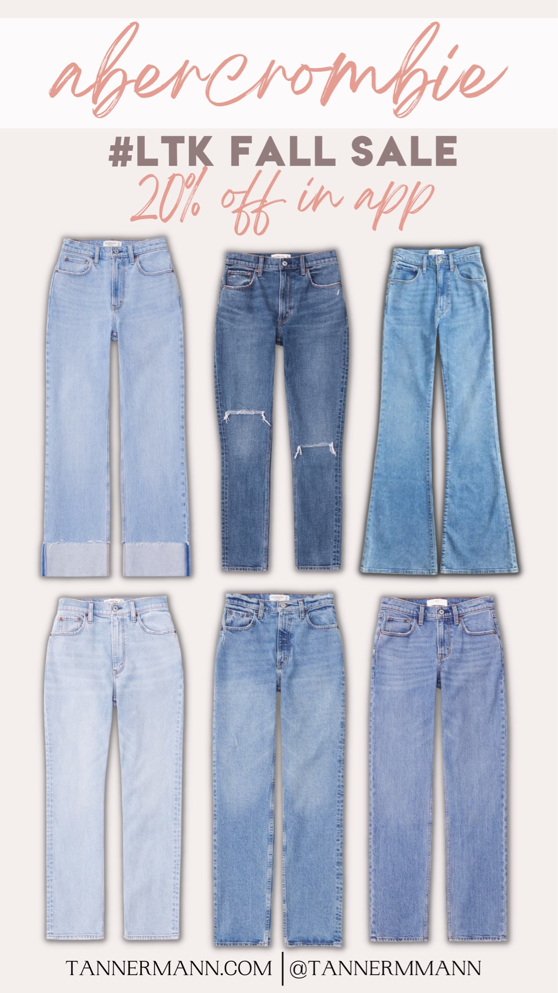 Abercrombie #LTKFallSale 20% off in app!! #TannerMann #jeans

#LTKSale #LTKstyletip #LTKsalealert