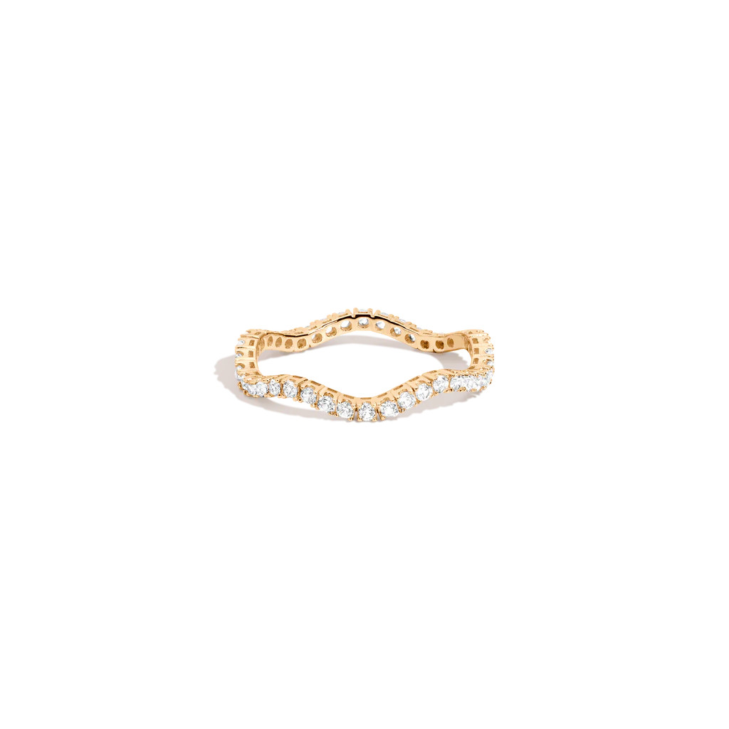 Lab Grown White Sapphire Wave Ring | AUrate New York