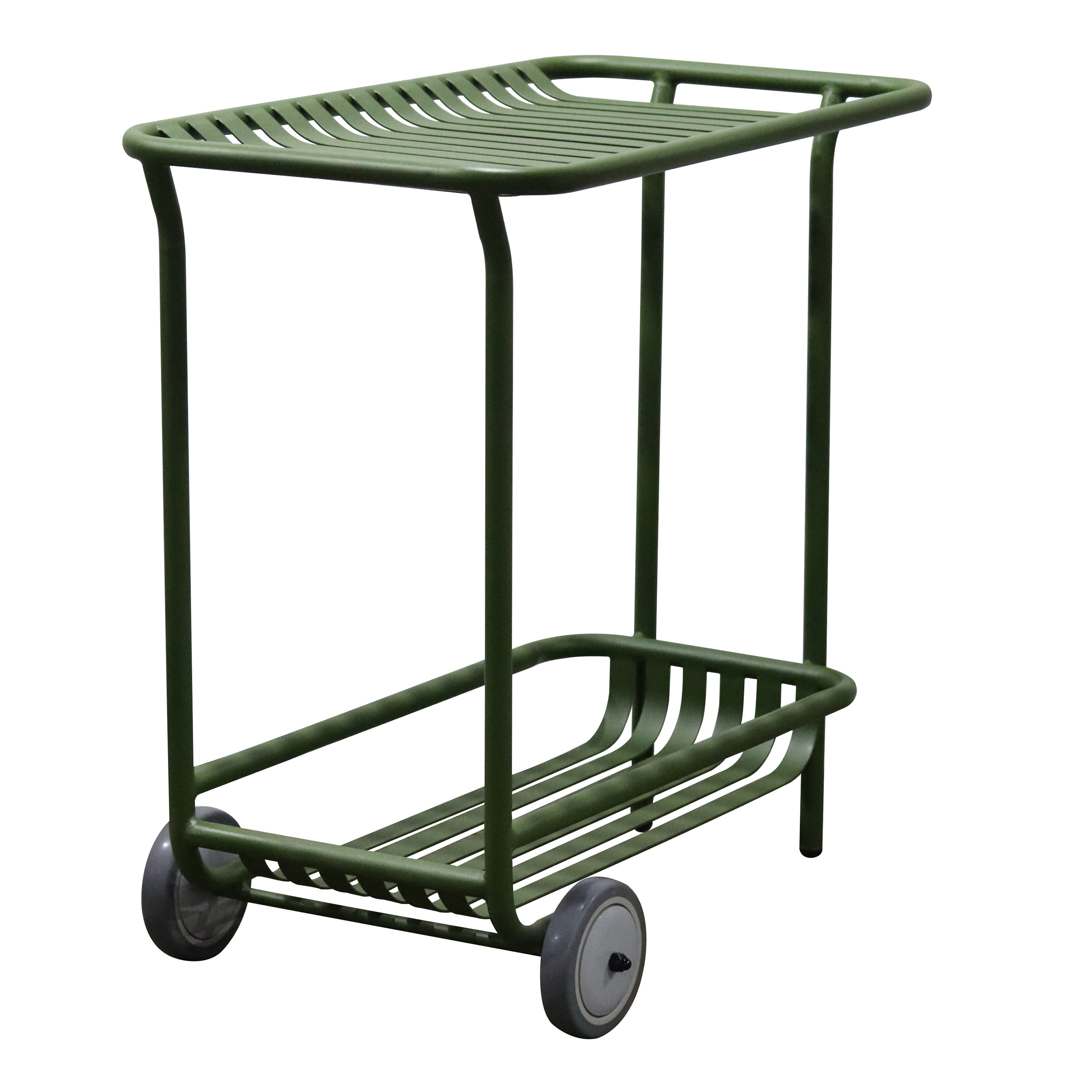 Isaiah Slatted Steel 2 Tier Outdoor Bar Cart | World Market