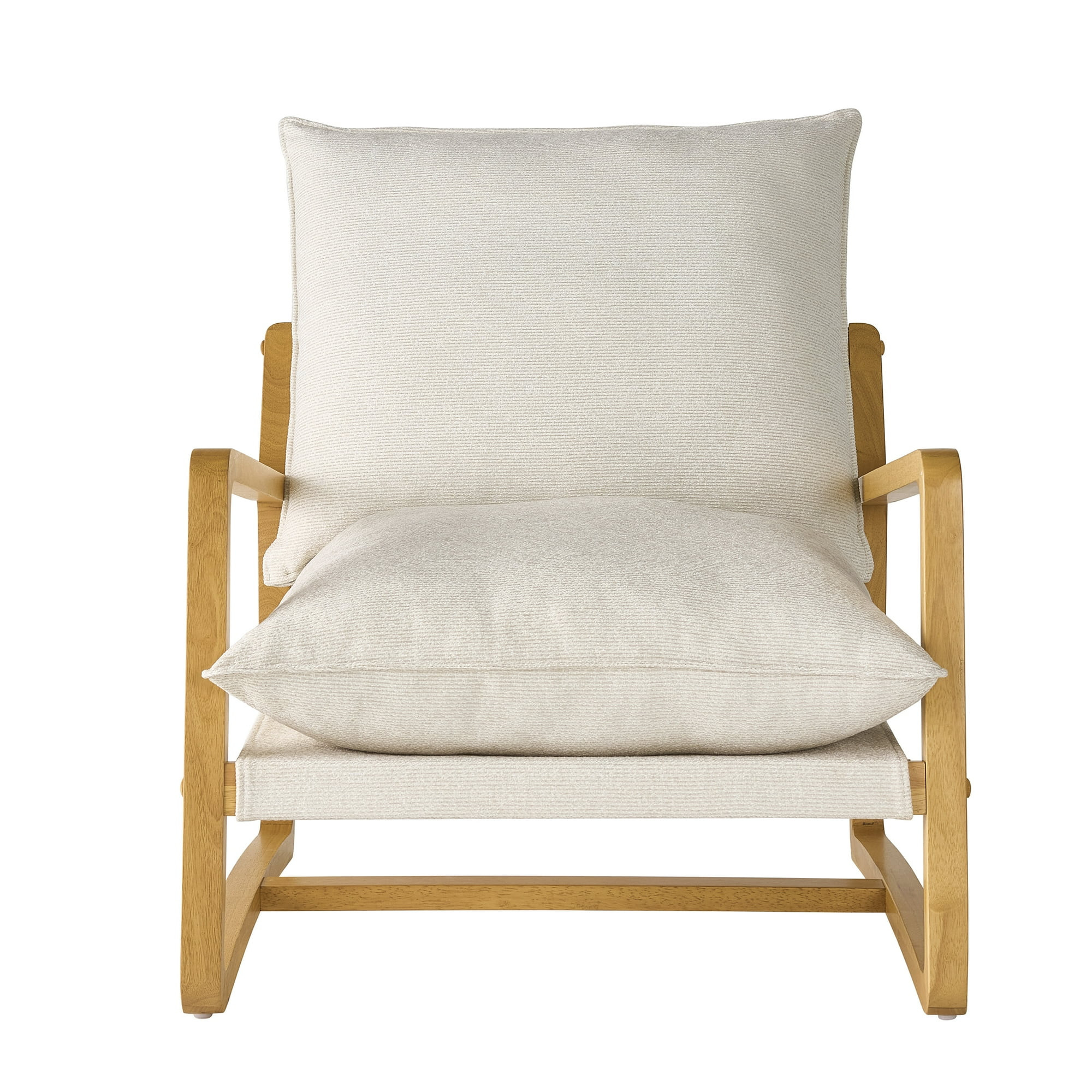 Better Homes & Gardens Wooden Ezra Sling Chair, Cream Boucle - Walmart.com | Walmart (US)