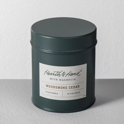 Tin Candle Woodsmoke Cedar - Hearth & Hand™ with Magnolia | Target