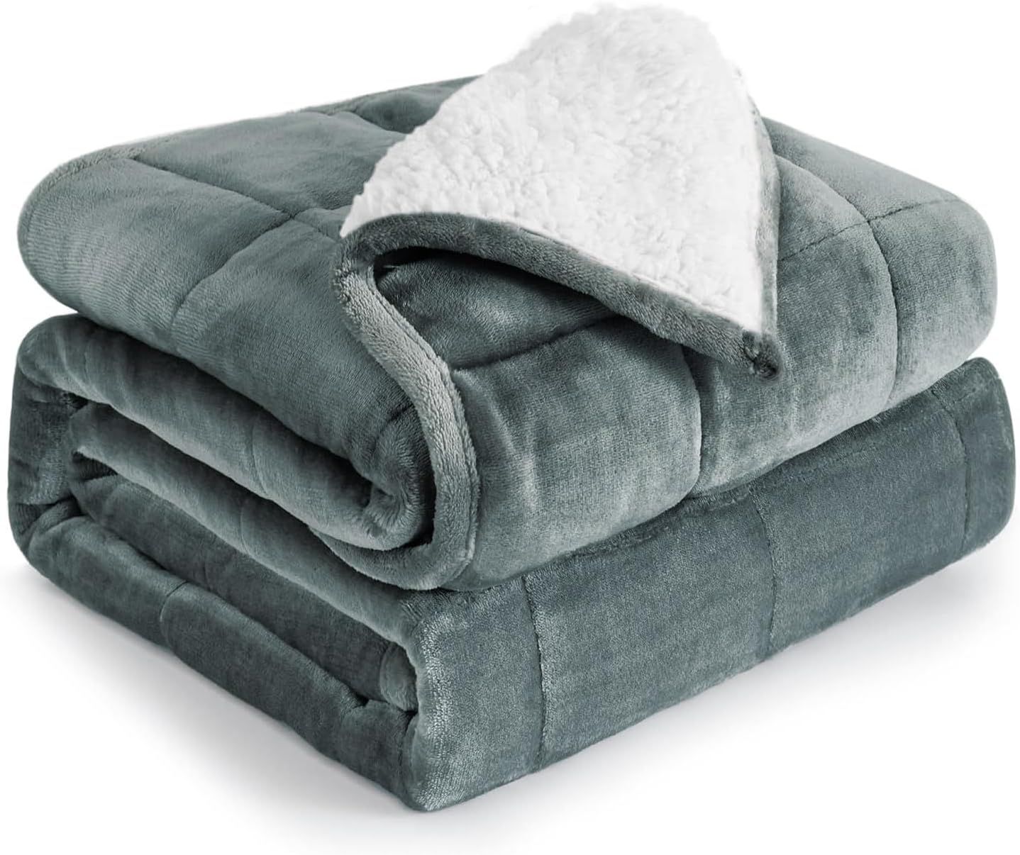 Syrinx Sherpa Fleece Weighted Blanket Queen Size(60"x80", 15 lbs) Breathable Cozy Fuzzy Heavy Bla... | Amazon (US)