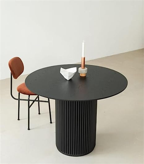 Amazon.com - NIUYAO Round Solid Wood Dining Table Black, 35.5" W Circular Tabletop for Dining Roo... | Amazon (US)