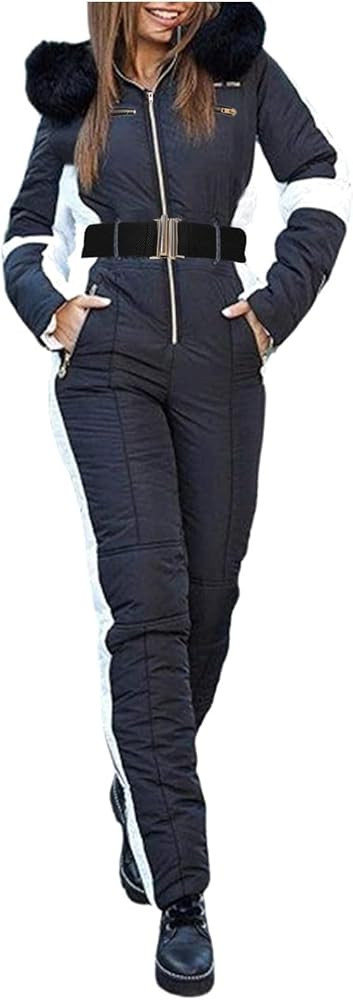 Ski Outfits for Women Trendy Slim Corset One Piece Ski Suit Warm Insulated Waterproof and Windpro... | Amazon (US)
