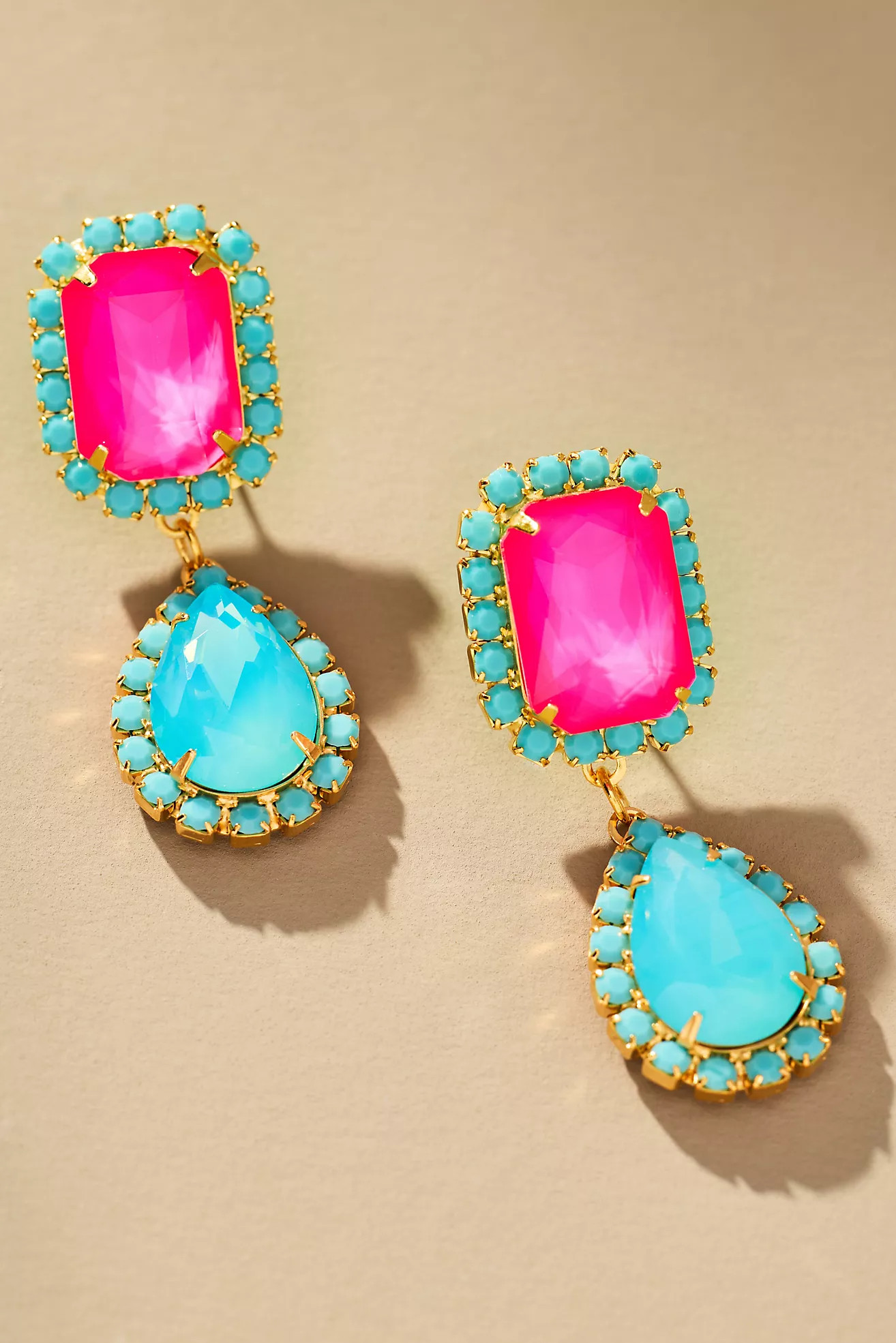 The Pink Reef Jewel Drop Neon Earrings | Anthropologie (US)