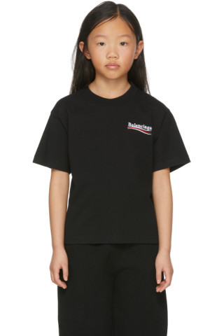 Kids Black Political Campaign T-Shirt | SSENSE