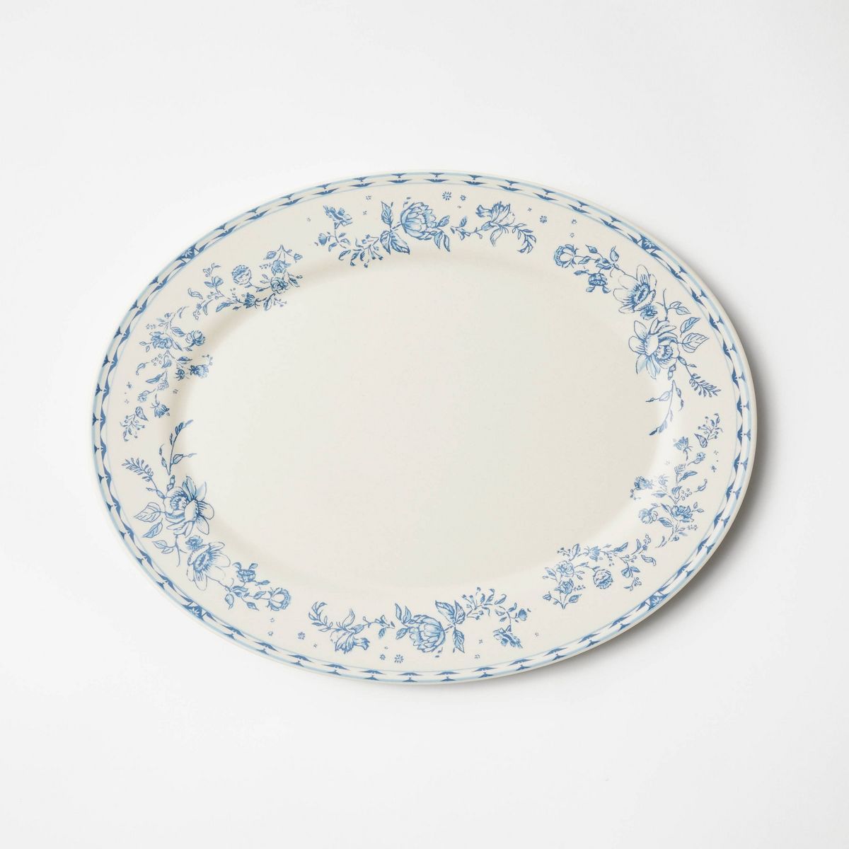 Melamine Floral Serving Platter Blue - Threshold™ designed with Studio McGee | Target