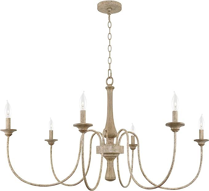 Kira Home Sherbrooke 44" 6-Light French Country Chandelier, Adjustable Height, Smoked Cedar Style... | Amazon (US)