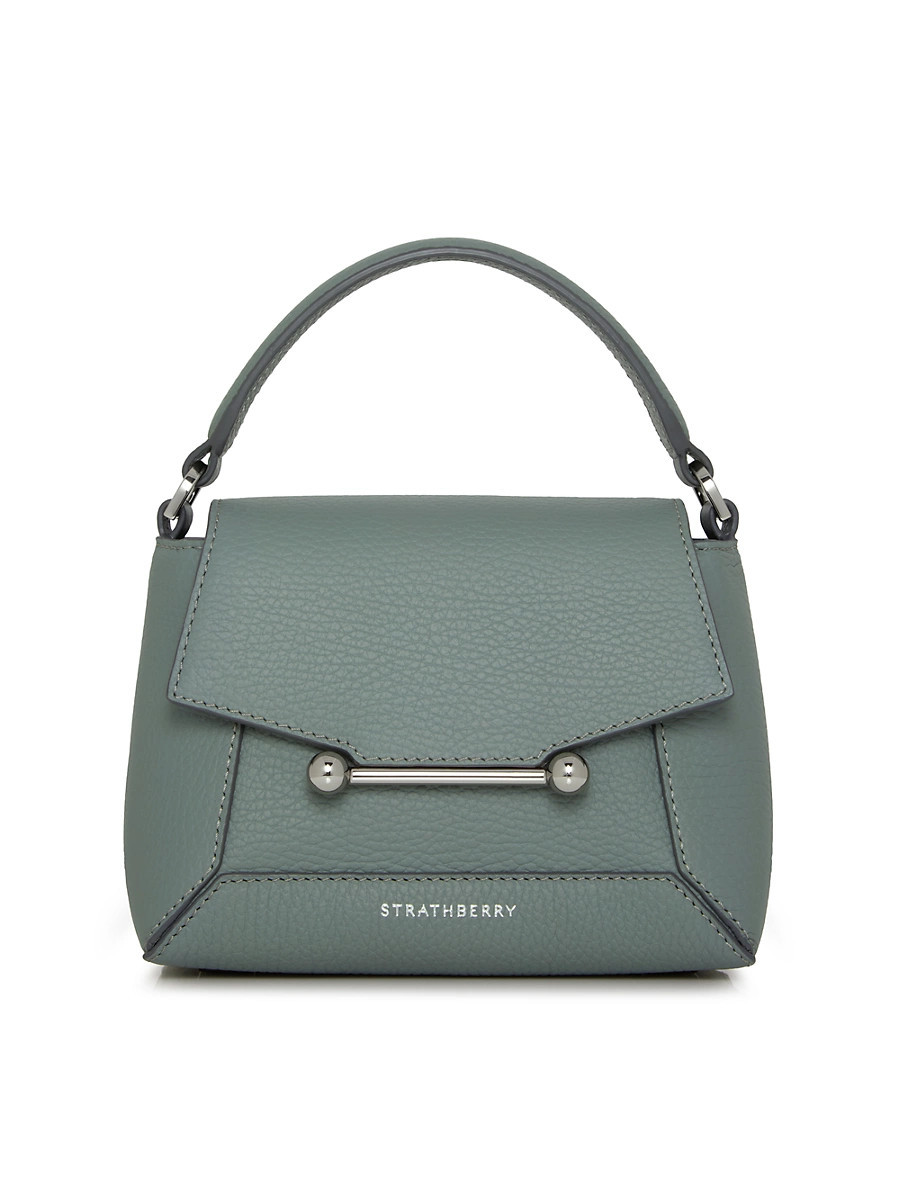 Women's Mosaic Grain Leather Top Handle Bag - Stone Blue | Saks Fifth Avenue