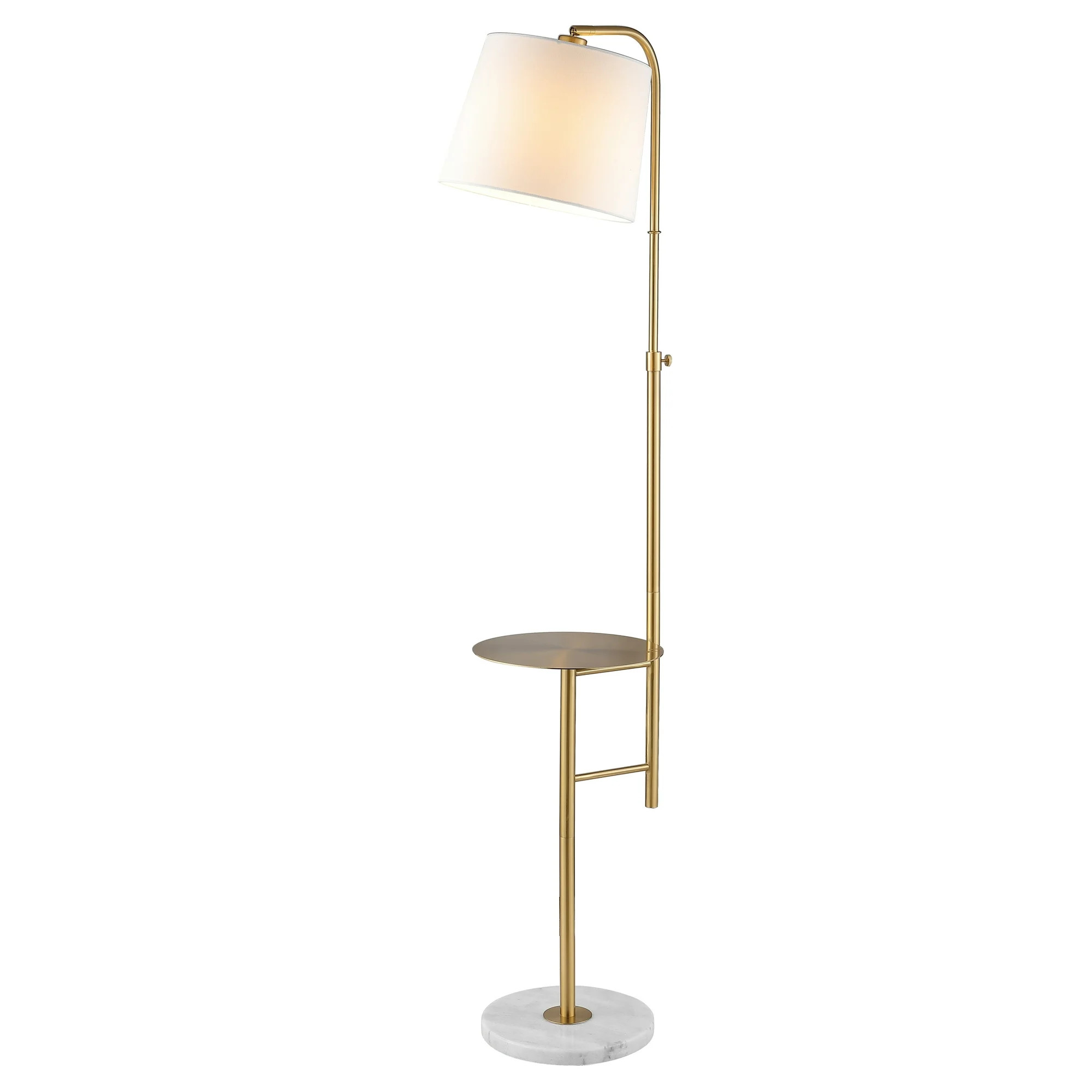 Safavieh Sorsi Modern Adjustable End Table Floor Lamp, Brass Gold | Walmart (US)