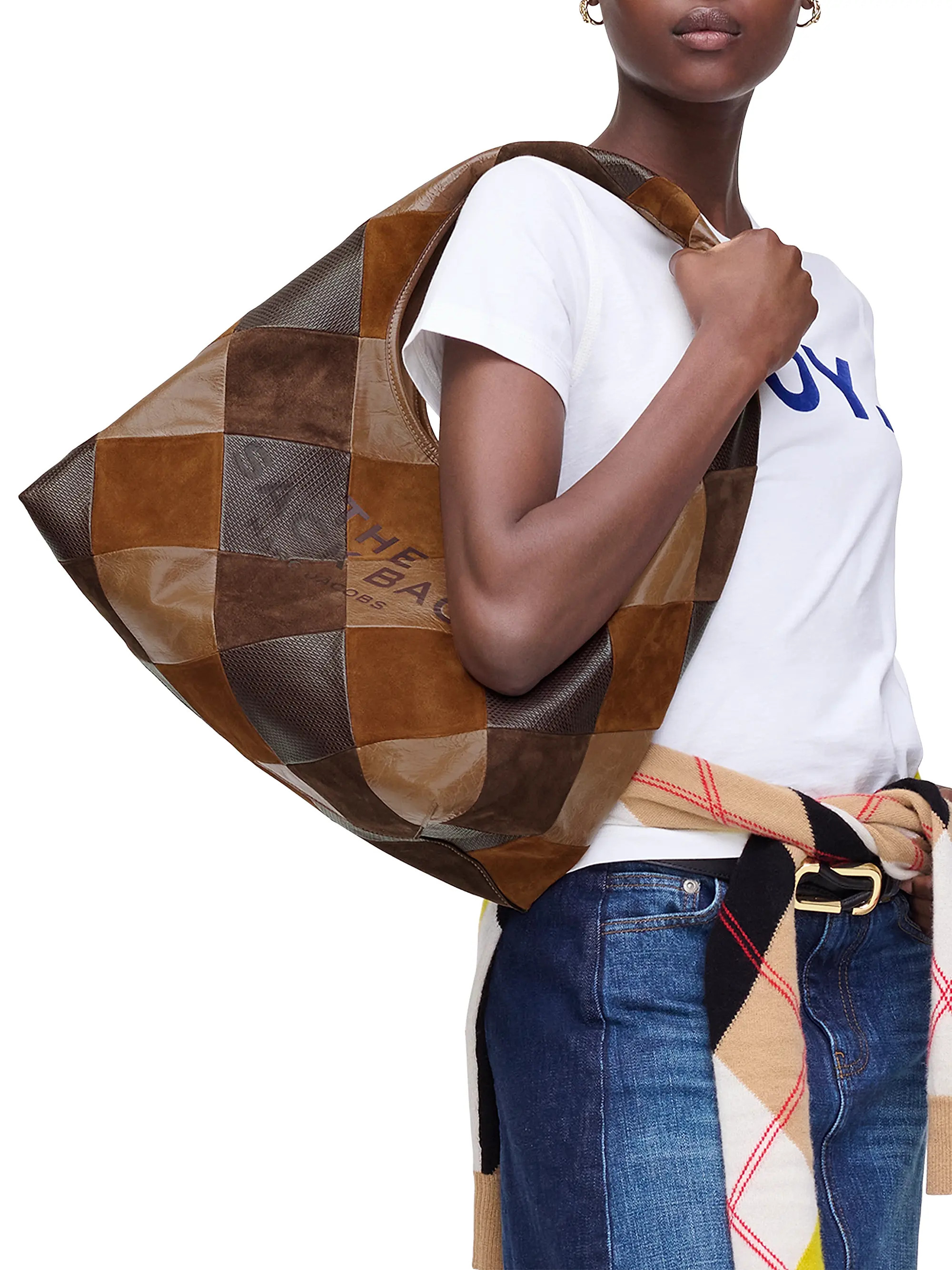 Marc Jacobs The Suede Patchwork Sack Bag | Saks Fifth Avenue | Saks Fifth Avenue