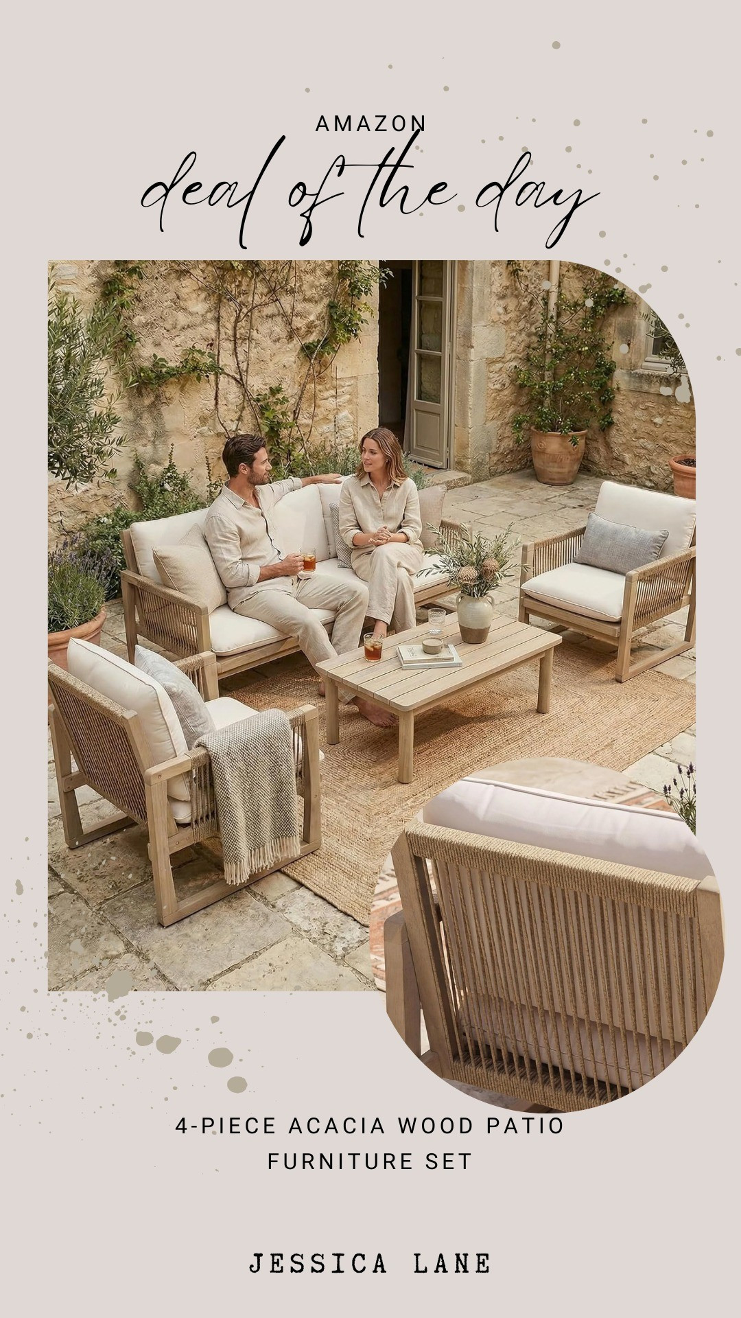 This 4 piece acacia wood patio set brings natural warmth and durability to your outdoor living area. The sturdy construction and classic slatted design make it a perfect choice for seasonal entertaining.#outdoorliving #patiofurniture #acaciawood #backyard

#LTKSeasonal #LTKSpringSale #LTKHome