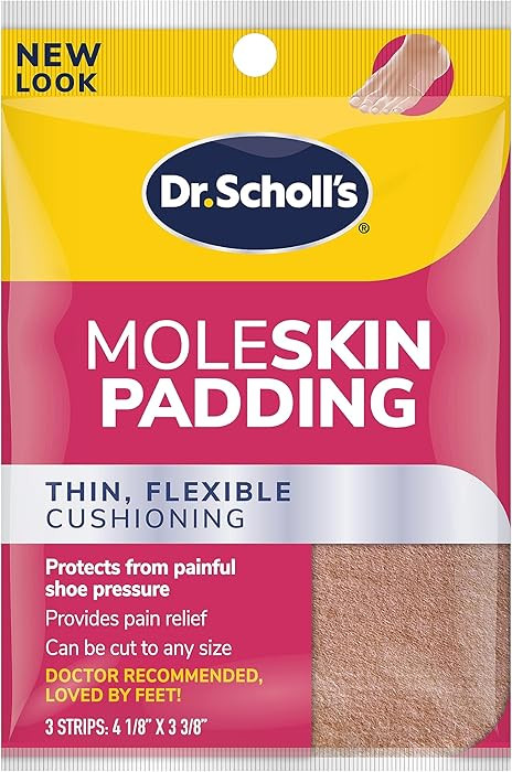 Dr. Scholl's Moleskin Padding Strips, 3 Strips // Thin, Flexible Cushioning & Pain Relief - Cut t... | Amazon (US)