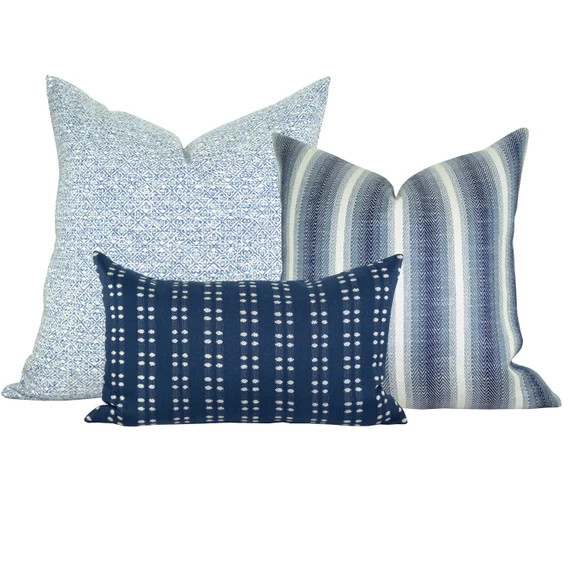 Pillow Cover Outdoor Tonal Blue Collection Spark Modern - Etsy | Etsy (US)