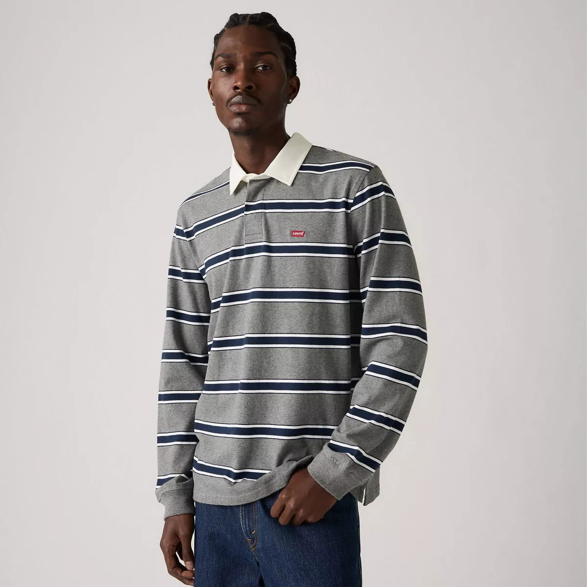 Levi's® Men's Rugby Long Sleeve Polo Shirt - Gray XL | Target