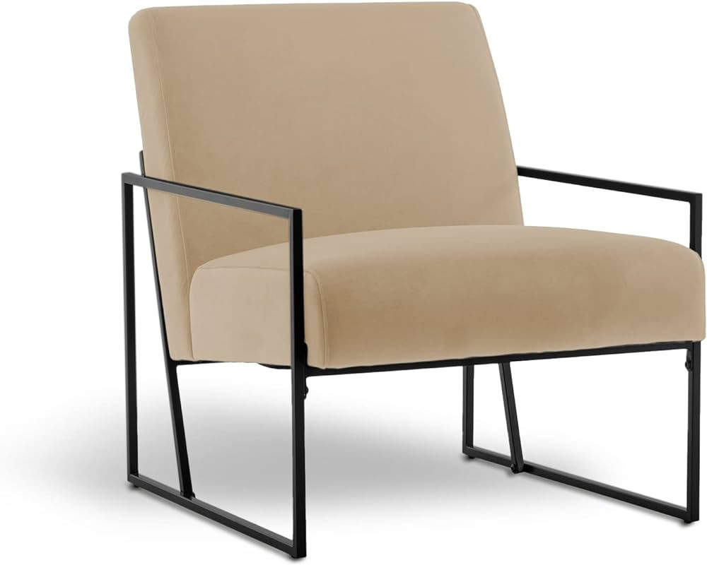 eLuxurySupply Accent Chair - Modern Industrial Slant Armchair with Metal Frame - Premium High Den... | Amazon (US)