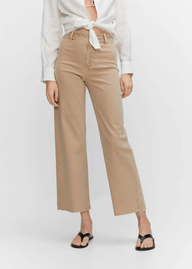 Jeans culotte high waist -  Women | Mango USA | MANGO (US)