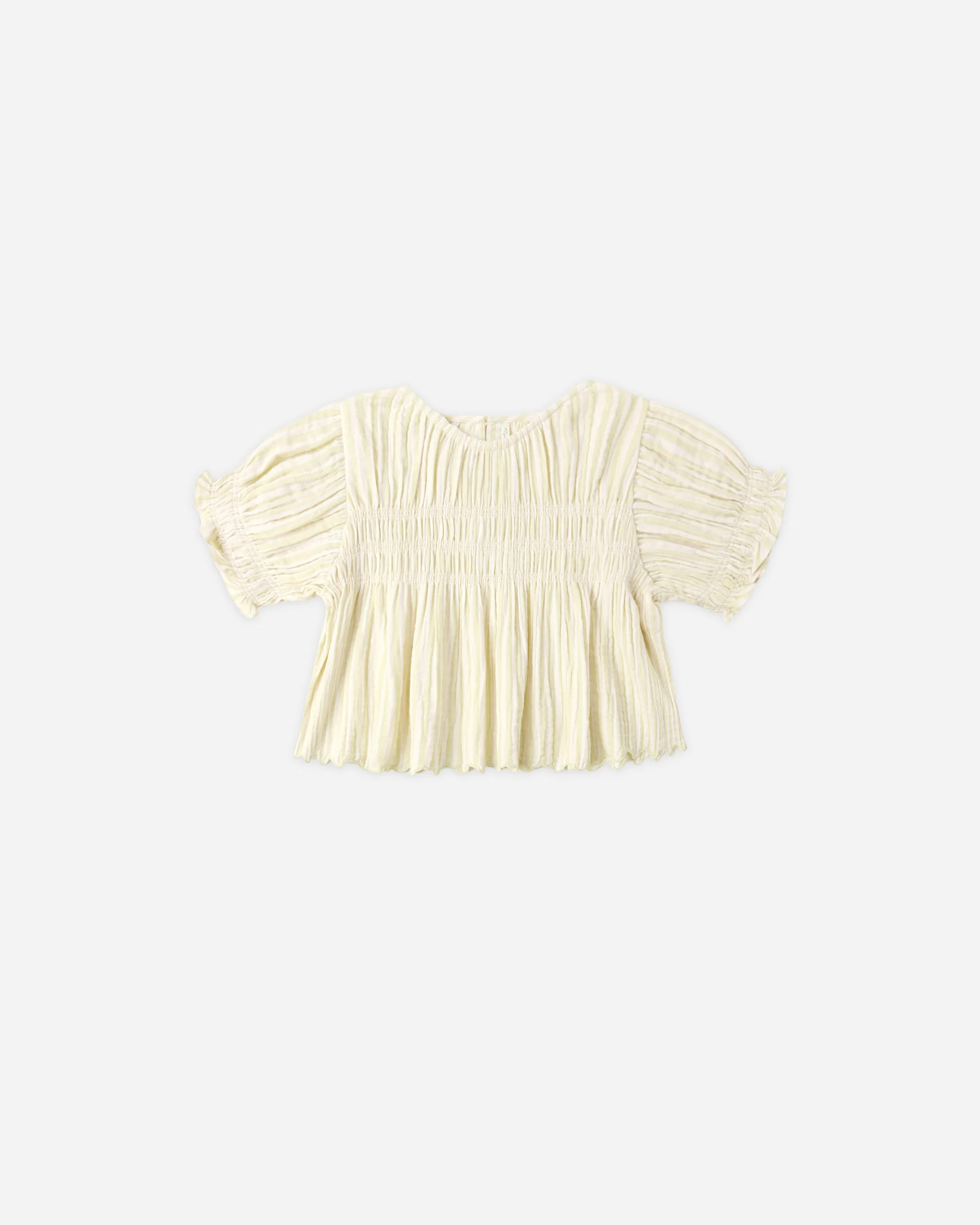 Colette Top Citron Stripe | Rylee + Cru