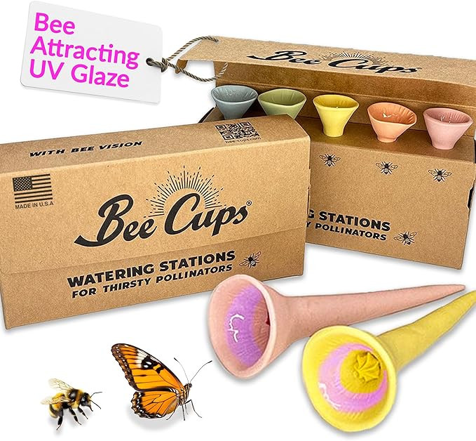 5 Pack, Bee Watering Station, 100% Handmade from Porcelain, Bee and Butterfly Feeder for Garden, ... | Amazon (US)