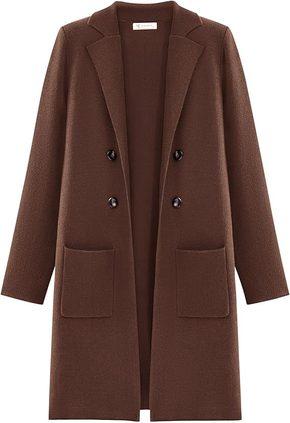 KIRUNDO Cardigan Sweaters for Women 2026 Fall Open Front Knit Sweater Jackets Business Casual Lon... | Amazon (US)