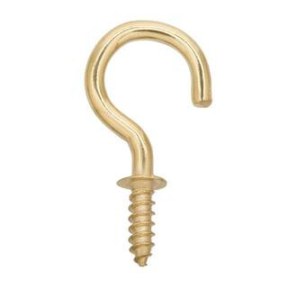 Everbilt 3 lbs. x 5/8 in. Brass-Plated Cup Hook (100-Piece per Pack) 803332 | The Home Depot