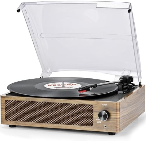 Vinyl Record Player with Speakers Vintage Turntable Vinyls Records Belt-Driven Turntables Support... | Amazon (US)