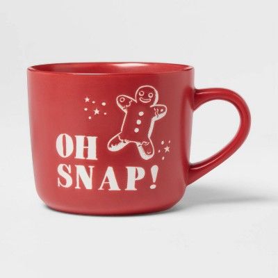 16oz Stoneware Oh Snap! Christmas Mug Red - Threshold™ | Target