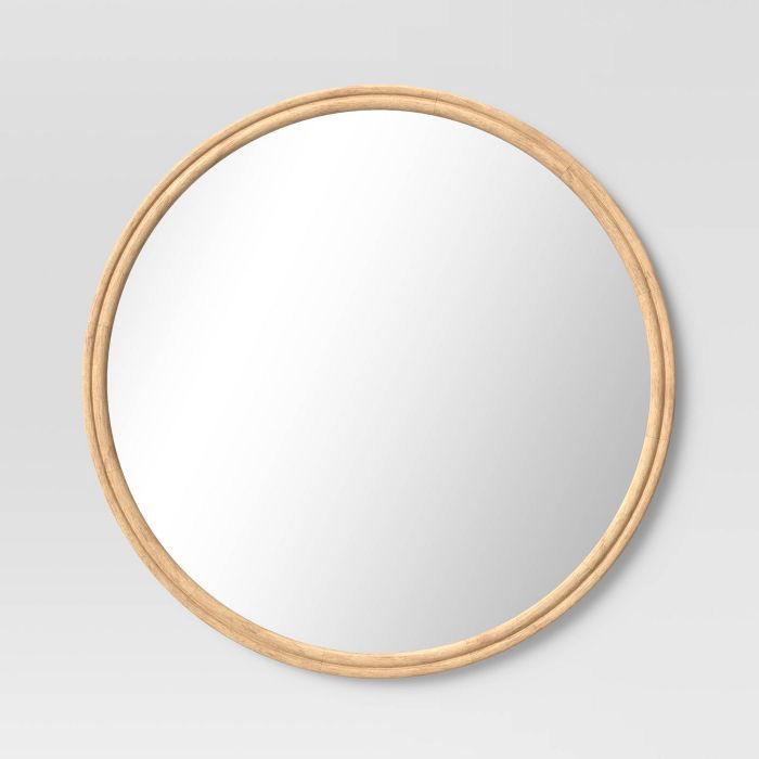 26&#34; Round Wooden Mirror Natural Brown - Threshold&#8482; | Target